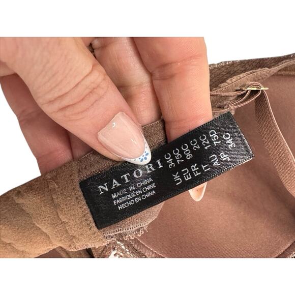 Victoria's Secret Magenta Lace Bra & Natori Brown Mesh & Lace Bra Size 34C - Picture 12 of 13